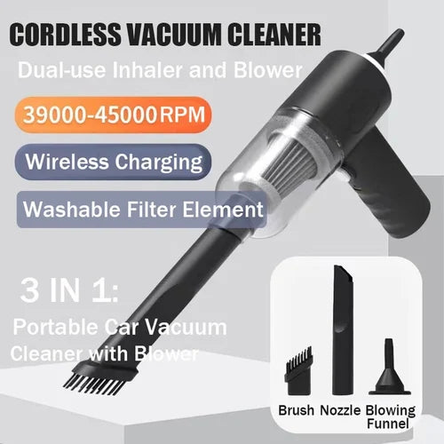3 in 1: Portable vacuum cleaner with blower